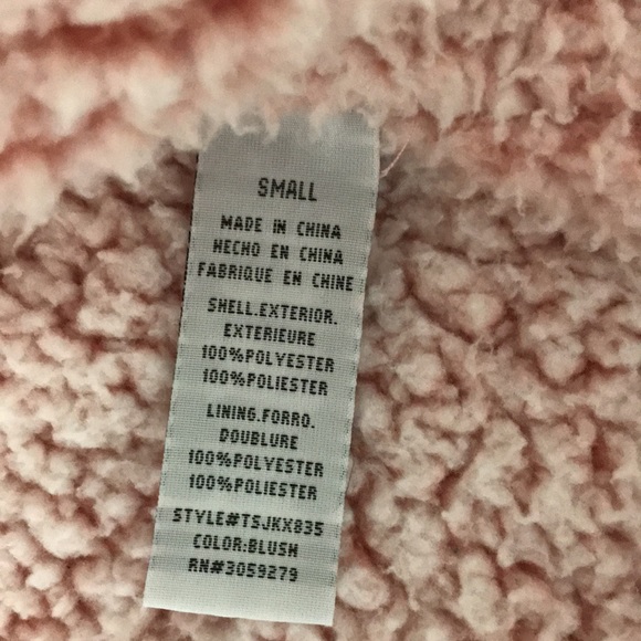 Furry vest by Blue Rain pink warm full zip S small sleeveless stadium vest - Picture 6 of 7